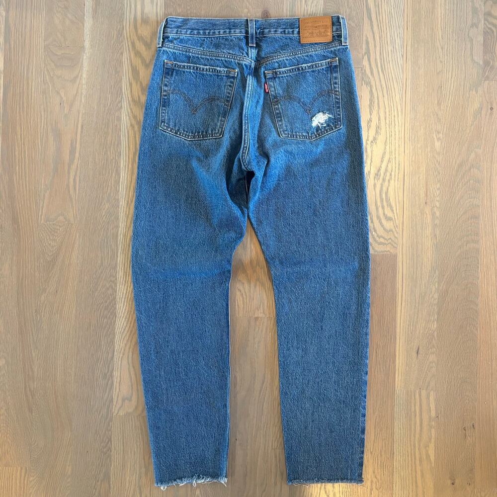 Levi’s Premium Wedgie Ankle Jeans Straight Leg Distressed Womens Size 28 - Picture 5 of 11
